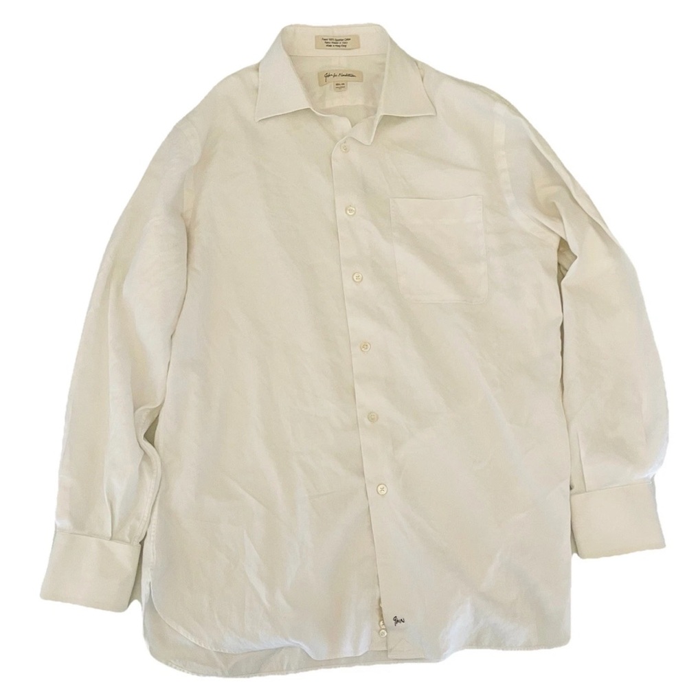 Vtg John W Nordstrom Dress Shirt Mens 15 1/2 33 White Long Sleeve
